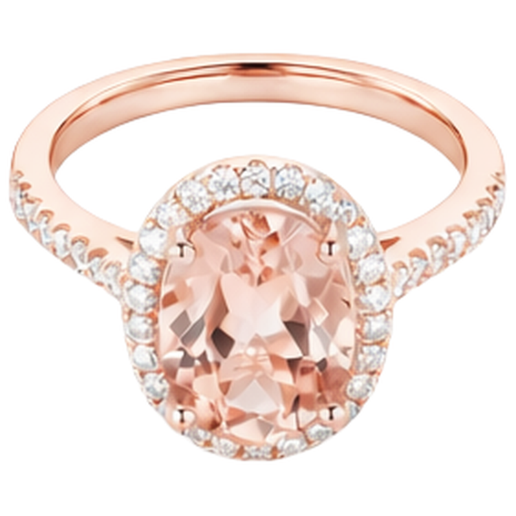 Bague Anniversaire Morganite 17.15 Ct Et Diamants Naturels Extraits des Mines ( et non cultivés en laboratoire ) Or Rose 14K