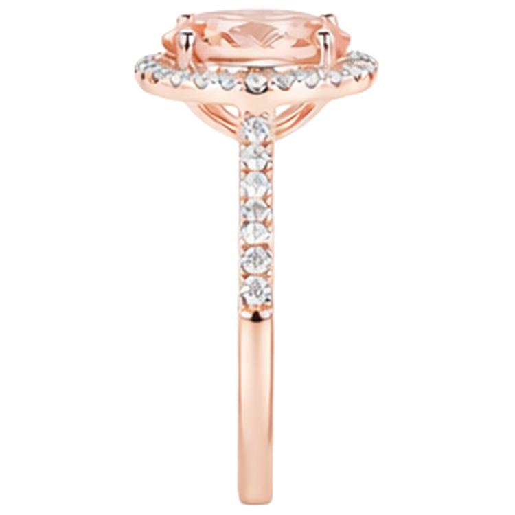 Bague Anniversaire Morganite 17.15 Ct Et Diamants Naturels Extraits des Mines ( et non cultivés en laboratoire ) Or Rose 14K