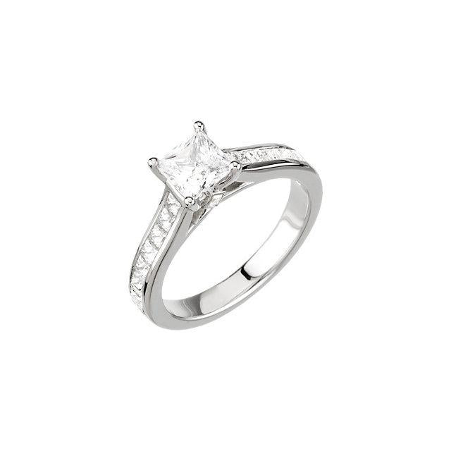 Bague Anniversaire Naturel Diamant Princesse De 1.75 Carat En Or Blanc