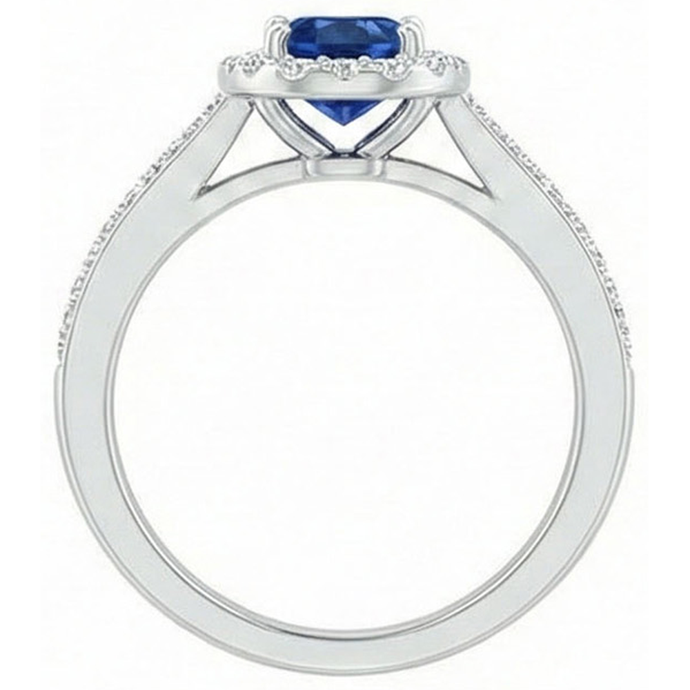 naturel oval diamant 2.11carats bague sur blanc
