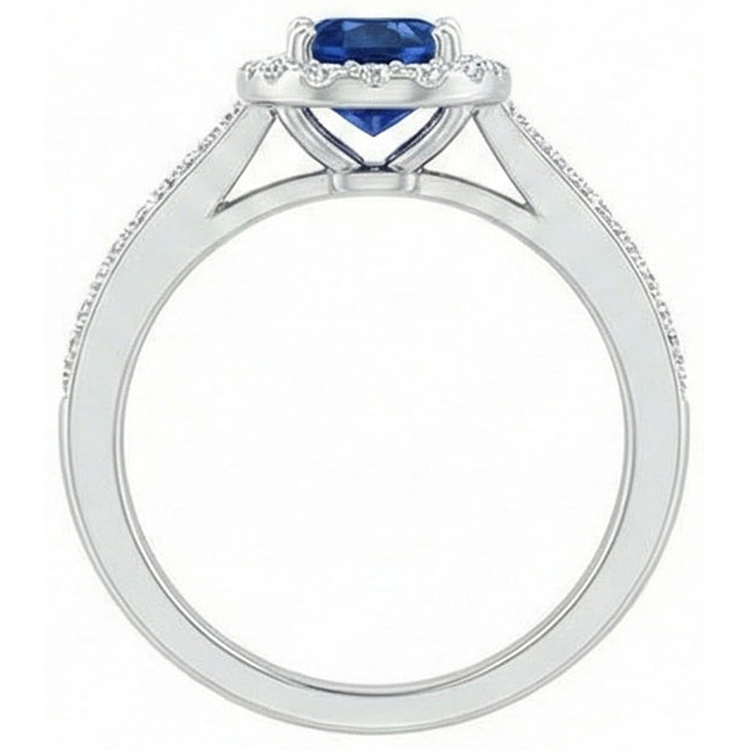 naturel oval diamant 2.11carats bague sur blanc