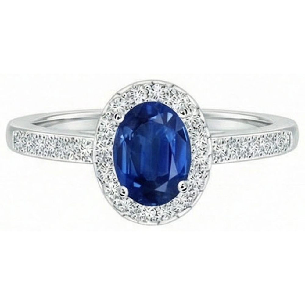 naturel oval diamant 2.11carats bague angle de côté