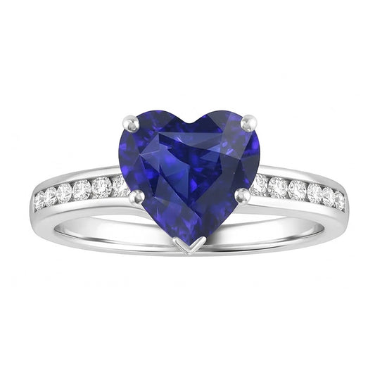 Bague Anniversaire Or Diamant & Saphir de Ceylan 4 Carats