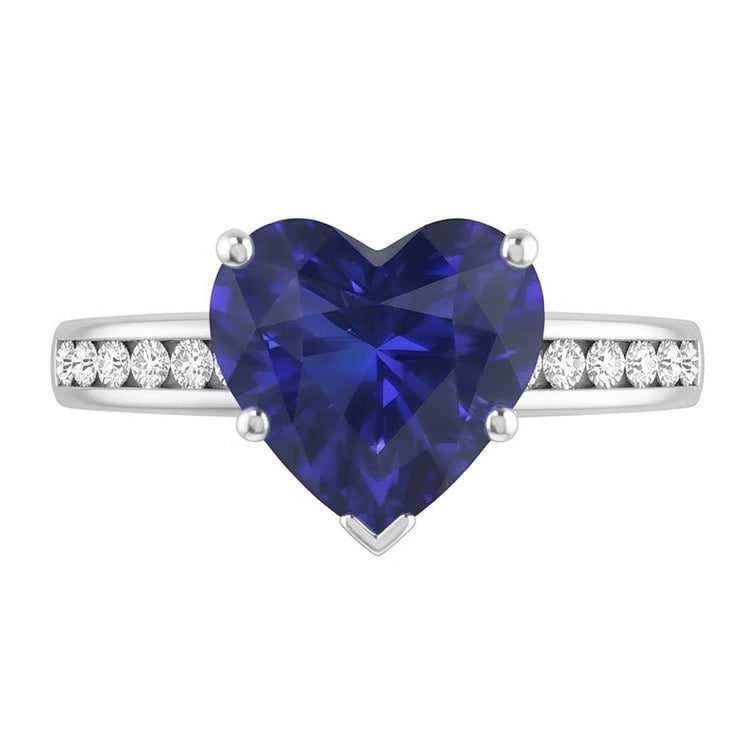 Bague Anniversaire Or Diamant & Saphir de Ceylan 4 Carats