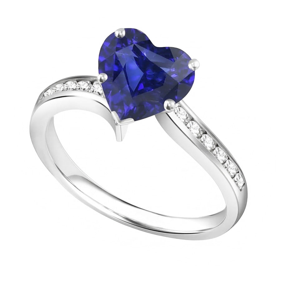 Bague Anniversaire Or Diamant & Saphir de Ceylan 4 Carats
