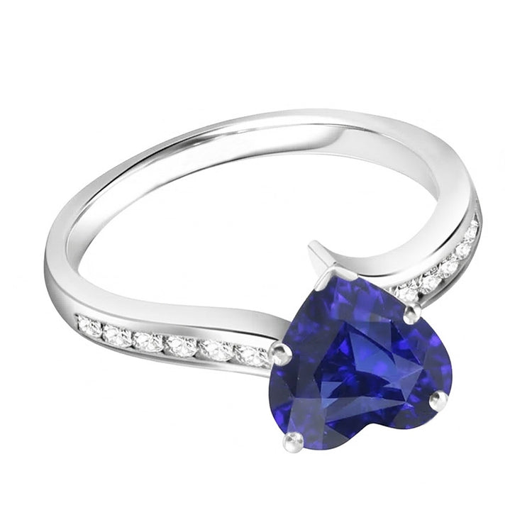 Bague Anniversaire Or Diamant & Saphir de Ceylan 4 Carats