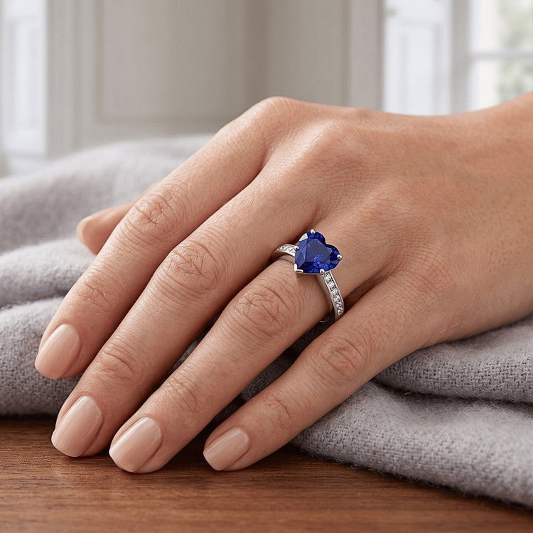 Bague Anniversaire Or Diamant & Saphir de Ceylan 4 Carats
