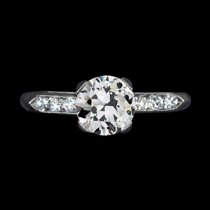 Bague Anniversaire Or Ronde Ancienne Mine Cut Véritable Diamant 3 Carats Bijoux