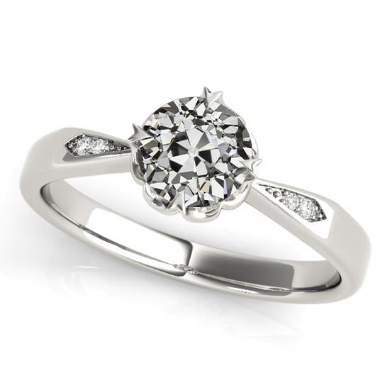 Bague Anniversaire Or Vieux mineur Naturel Diamant Tige Conique 2 Carats