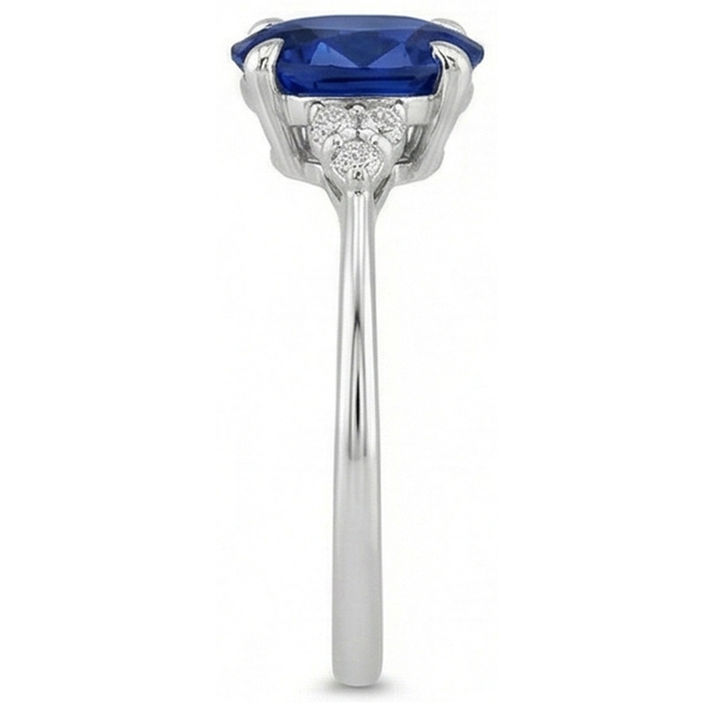 naturel oval saphir 3carats bague sur blanc