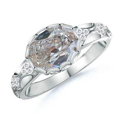 Bague Anniversaire Ovalish Vieux Mineur Réel Diamant 2.50 Carats Bijoux