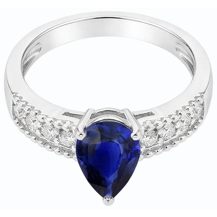 naturel pear diamant 2.50carats bague angle de côté