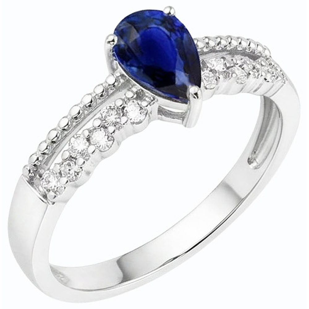 naturel pear diamant 2.50carats bague vue de dessus