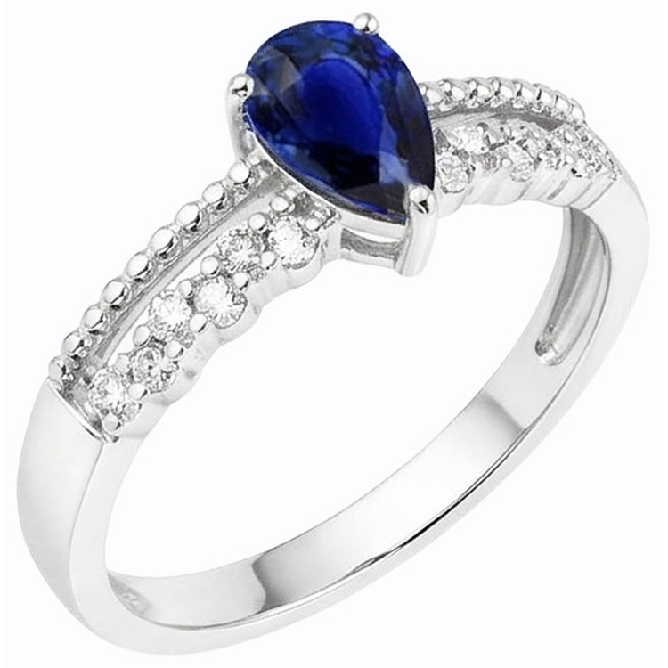 naturel pear diamant 2.50carats bague vue de dessus