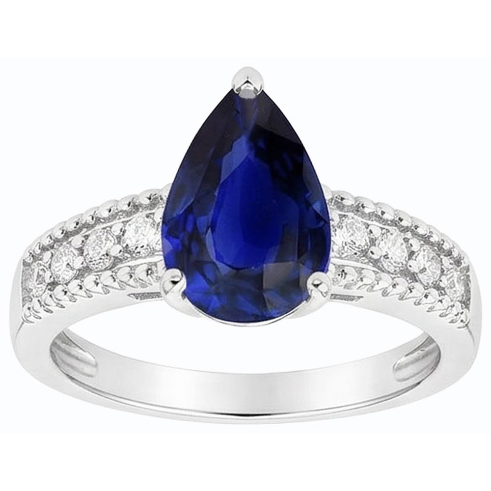 naturel pear diamant 2.50carats bague vue de profil