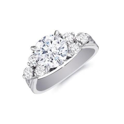 Bague Anniversaire Pour Femme à 2,60 Carats De Réel Diamants Ronds 14K D'Or Blanc