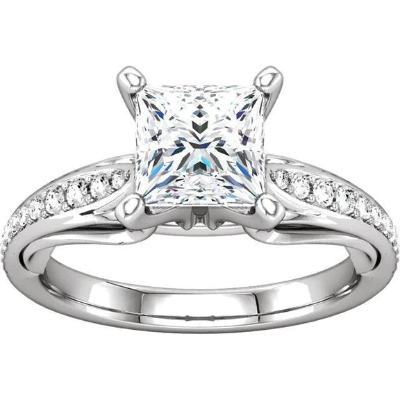 Bague Anniversaire Princesse Et Réel Diamants Ronds Brillants De 1.79 Ct Neuf