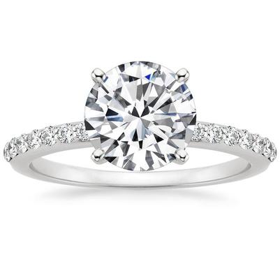 Bague Anniversaire Réel Diamant 3.50 Carats Or Blanc 14K Bijoux Neuf