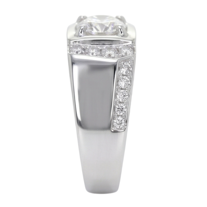 Bague Anniversaire Réel Diamant Rond 1.75 Carats Or Blanc 14K