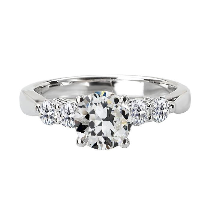 Bague Anniversaire Réel Diamant Rond Vieux mineur 5 Pierres 6 Carats