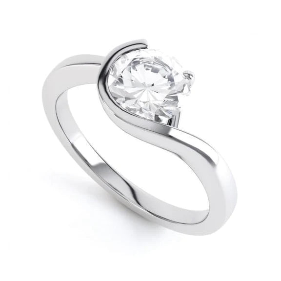 Bague Anniversaire Réel Diamant Solitaire Coupe Ronde 2.50 Ct