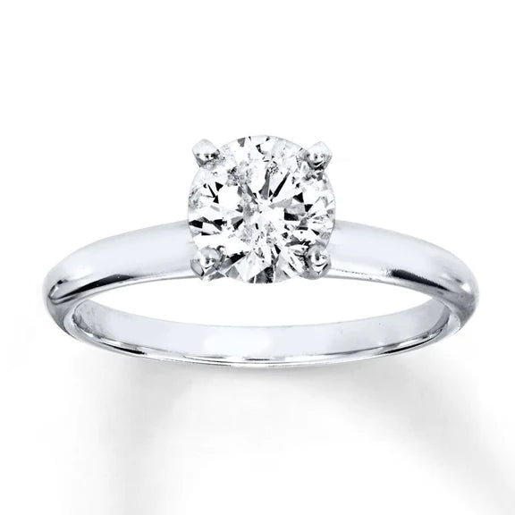 Bague Anniversaire Réel Diamant Solitaire Etincelant De 1.60 Ct En Or Blanc