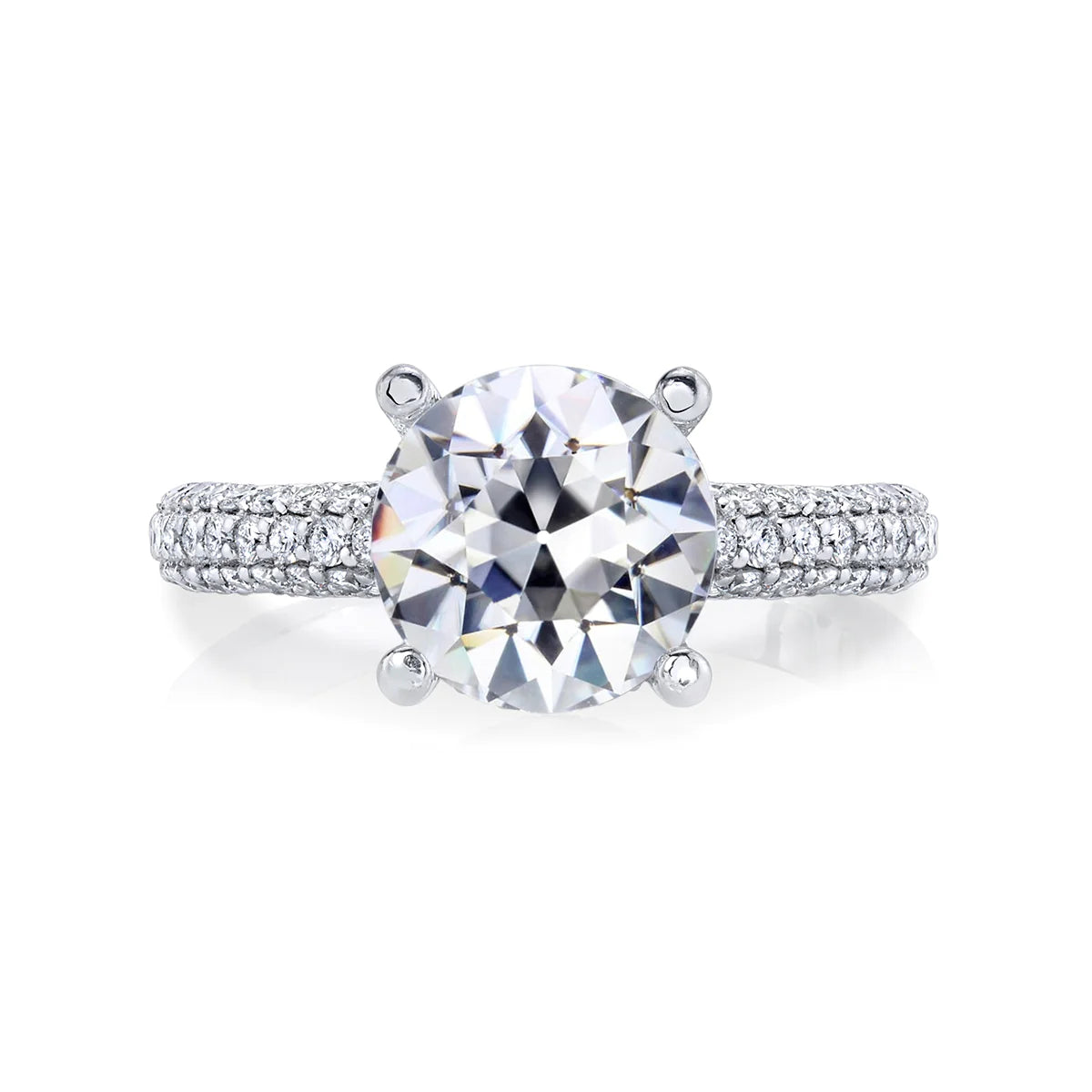 Bague Anniversaire Ronde Reel Diamant Taille Ancienne Or Dames Bijoux 5.50 Carats