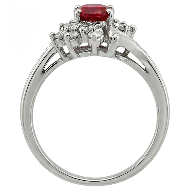 naturel oval rubis 1.50carats bague vue de profil