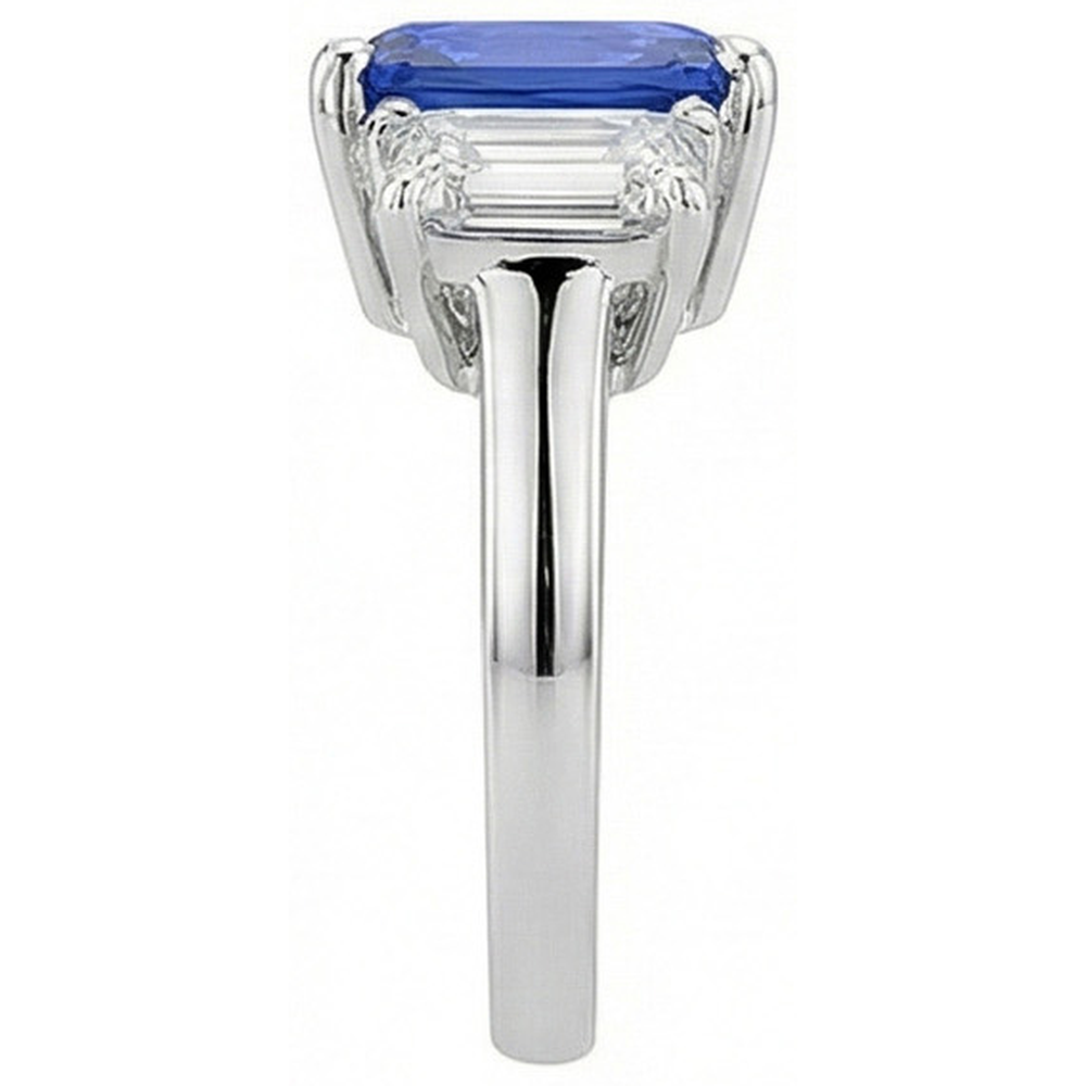 naturel radiant diamant 5carats bague vue de dessus