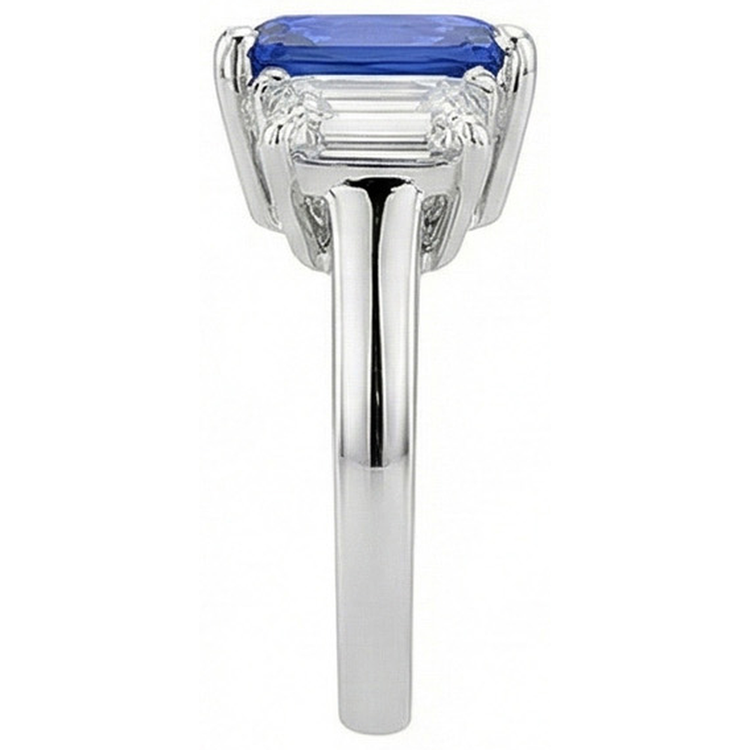 naturel radiant diamant 5carats bague vue de dessus