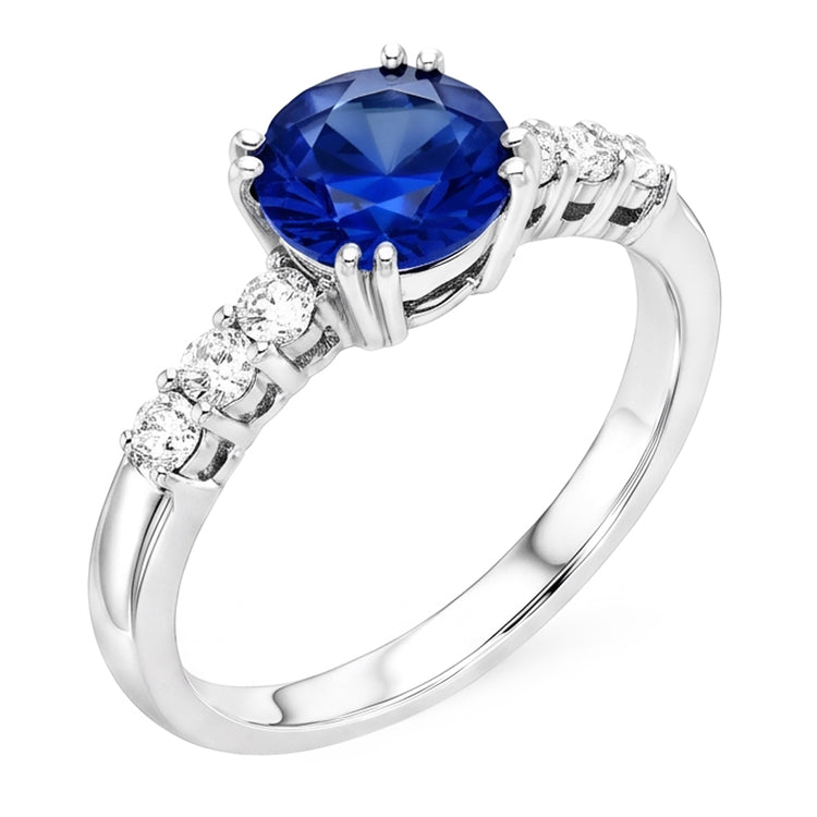 Bague Anniversaire Saphir Bleu 1 Carat