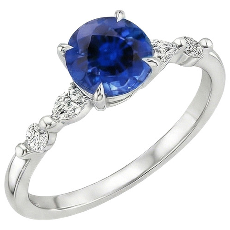 naturel marquise diamant 2carats bague vue de dessus