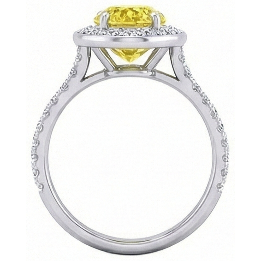 naturel pear diamant 2.50carats bague vue de profil