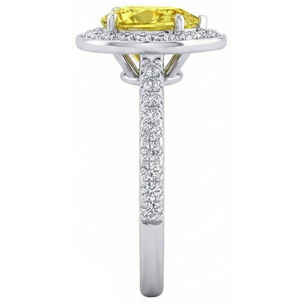naturel pear diamant 2.50carats bague sur blanc