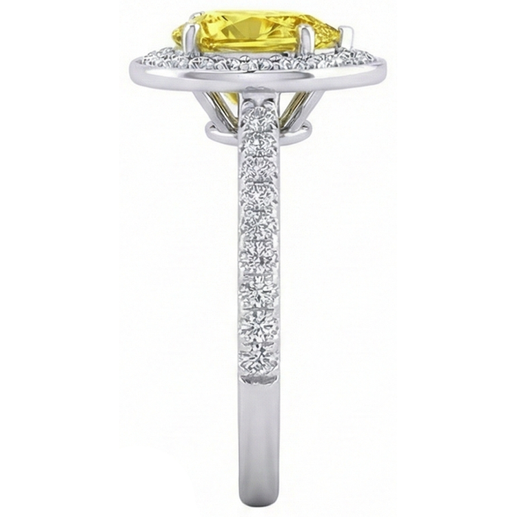 naturel pear diamant 2.50carats bague sur blanc