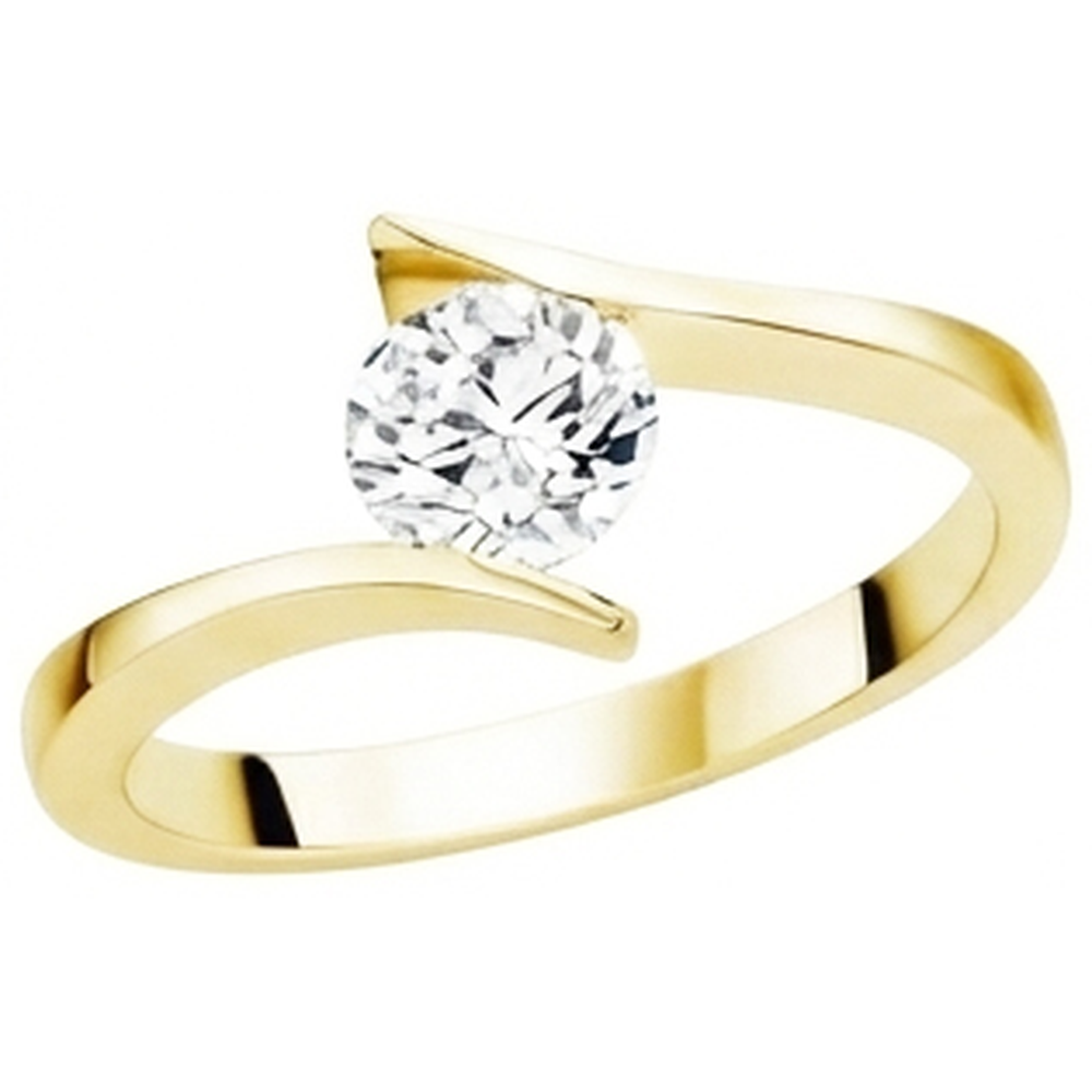 naturel round diamant 1carats bague vue de face