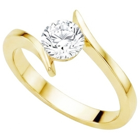 naturel round diamant 1carats bague angle de côté