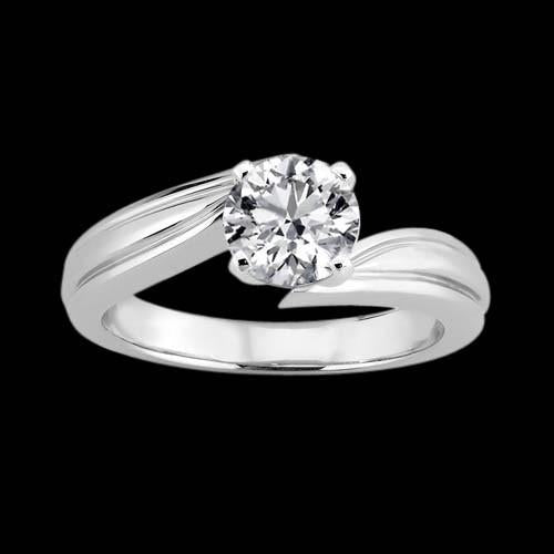 Bague Anniversaire Solitaire Naturel Diamant 2.50 Carats En Or Blanc