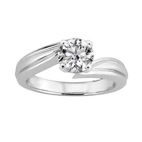 Bague Anniversaire Solitaire Naturel Diamant 2.50 Carats En Or Blanc