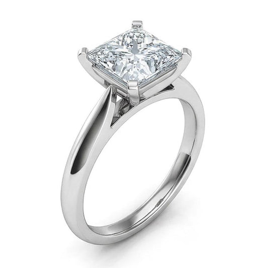 naturel radiant diamant 2.25carats bague angle de côté