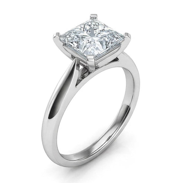 naturel radiant diamant 2.25carats bague angle de côté