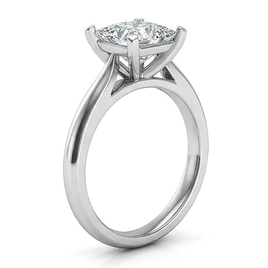 naturel radiant diamant 2.25carats bague vue de profil
