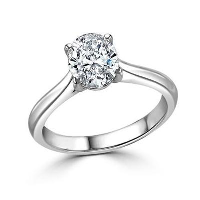 Bague Anniversaire Solitaire Scintillante 2.85 Carats Réel Diamant Taille Ovale