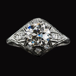 Bague Anniversaire Style Vintage Ronde Véritable Diamant Taille Ancienne 3.50 Carats