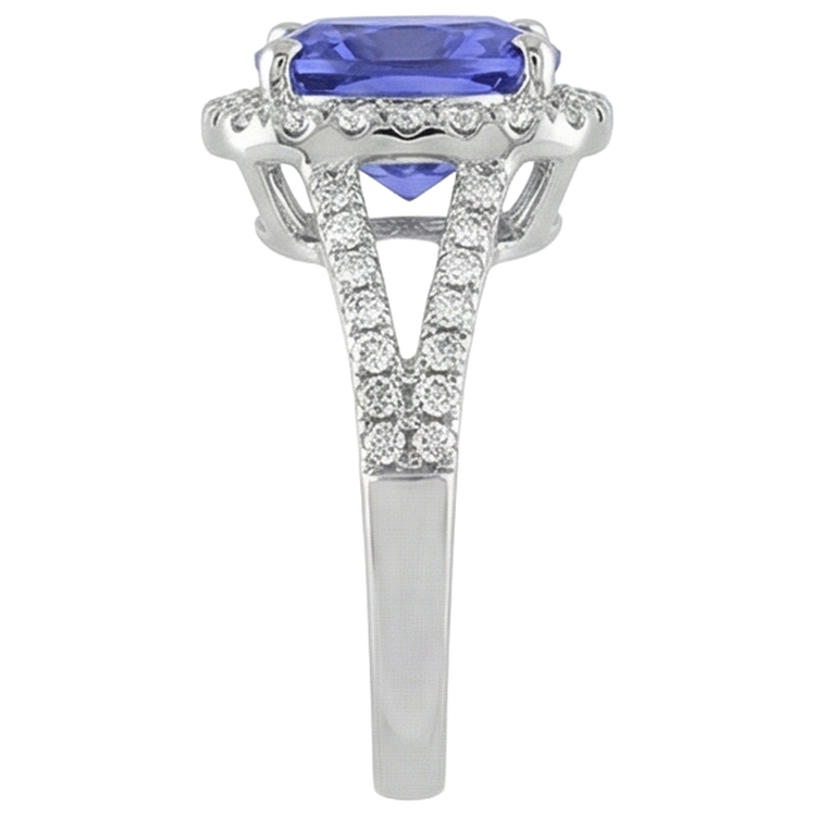 Bague Anniversaire Tanzanite Et Diamant 4.85 Carats