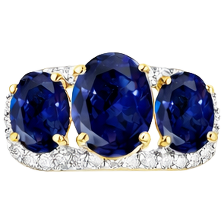 Bague Anniversaire Tanzanite Ovale Et Diamants Naturels Extraits des Mines ( et non cultivés en laboratoire ) Ronds 6 Carats