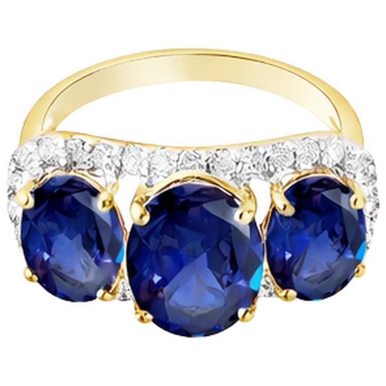 Bague Anniversaire Tanzanite Ovale Et Diamants Naturels Extraits des Mines ( et non cultivés en laboratoire ) Ronds 6 Carats