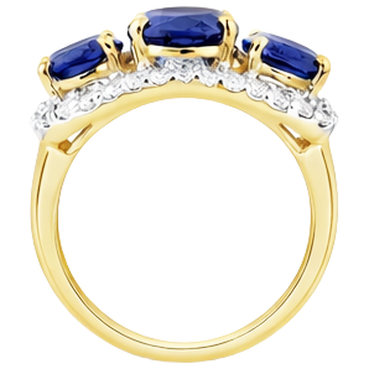 Bague Anniversaire Tanzanite Ovale Et Diamants Naturels Extraits des Mines ( et non cultivés en laboratoire ) Ronds 6 Carats