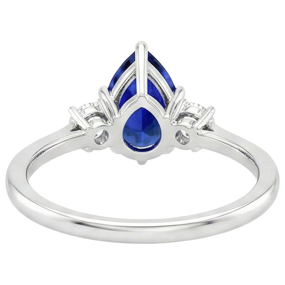 naturel pear diamant 3carats bague angle de côté