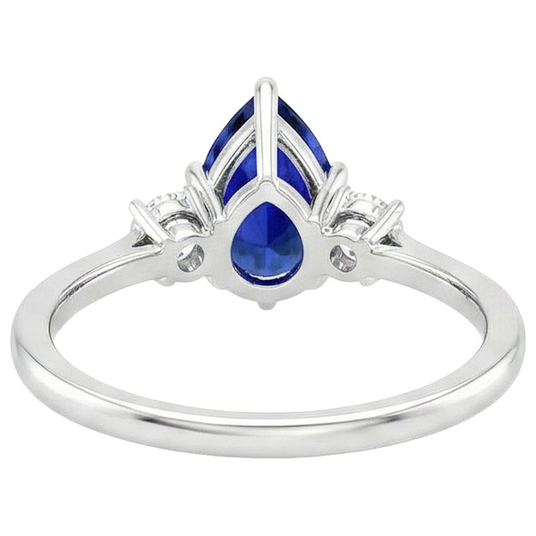 naturel pear diamant 3carats bague angle de côté